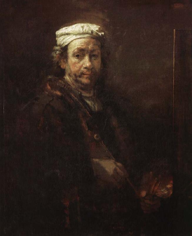 Rembrandt van rijn Easel in front of a self-portrait oil painting image